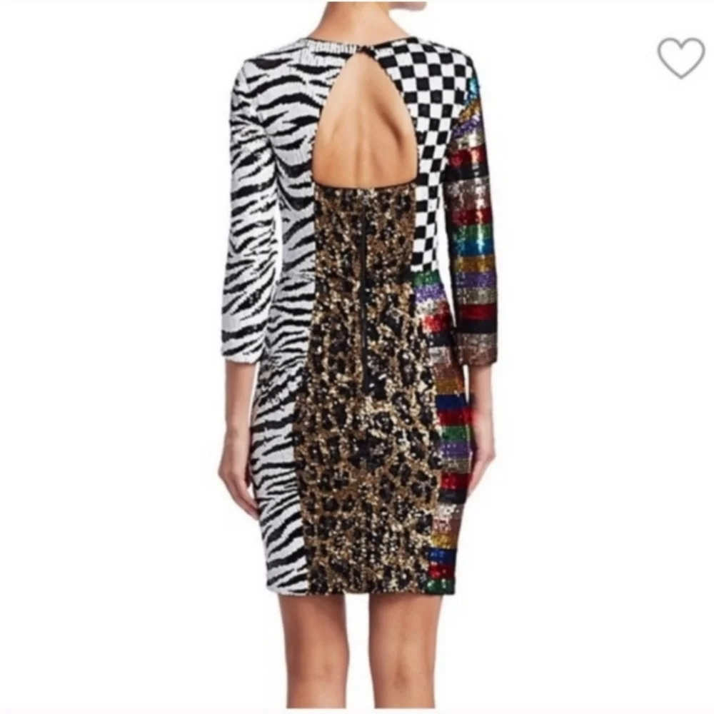 Alice + Olivia Jae Sequin Mini Dress Size 6 - Picture 10 of 16